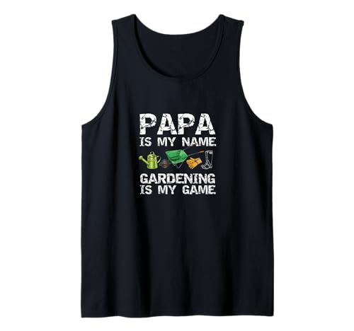 Herren Papa ist Mein Name Gärtnern ist Mein Spiel Gardening Men Gardener Tank Top von The Cool Gardeners