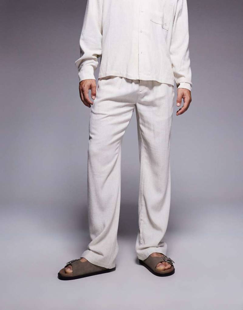 The Couture Club - Strukturierte, legere Webhose in Beige, Kombiteil-Neutral von The Couture Club