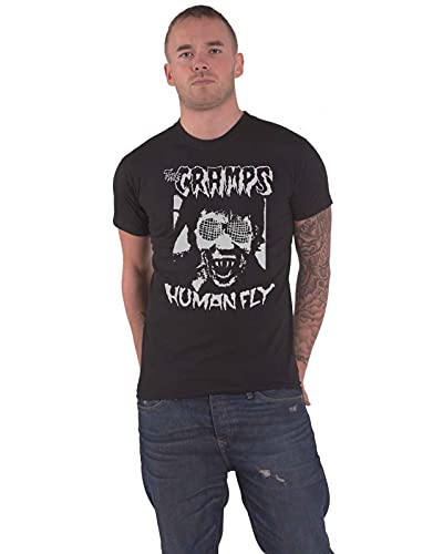 The Cramps T Shirt Human Fly Band Logo Nue offiziell Herren Schwarz von Rocks-off