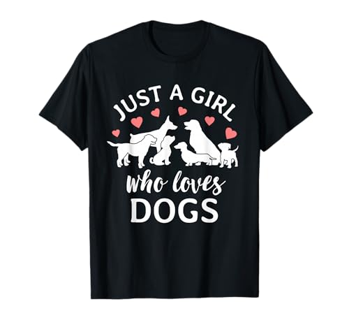 Just A Girl Who Loves Dogs Cute Dog Mom T-Shirt von The Cute Dogs Co.