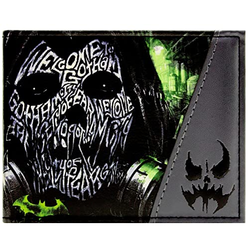 The Dark Knight Batman Arkham City Scarecrow Angstgas Geldbörse/Geldbeutel Klapp Ausweis & Kartenhalter, Schwarz von The Dark Knight