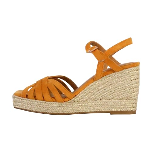 The Divine Factory Keilsandalen mit Riemen, Orange, 37 EU von The Divine Factory