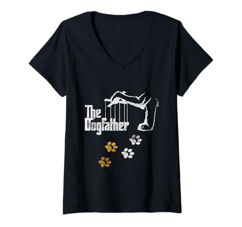 Damen The Dogfather Lustige Vatertagsgeschenke für Hunde T-Shirt mit V-Ausschnitt Damen The Dogfather Lustige Vatertagsgeschenke für Hunde T-Shirt mit V-Ausschnitt von The Dogfather Funny Dog Father Day Tee