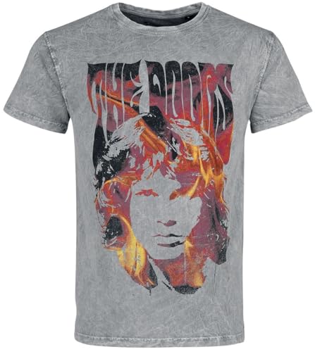 The Doors Jim On Fire Männer T-Shirt grau M 100% Baumwolle Band-Merch, Bands von The Doors