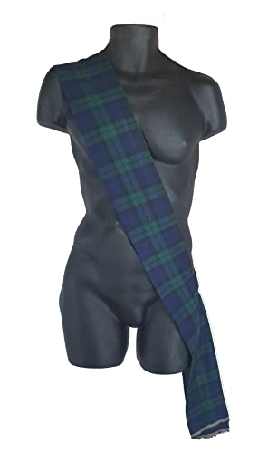 The Dragons Den Traditionelle schottische Schottenkaro-Schärpe Burns Night Hogmanay Kostüm-Accessoire, 1,8 m lang, Blackwatch, 6ft von The Dragons Den