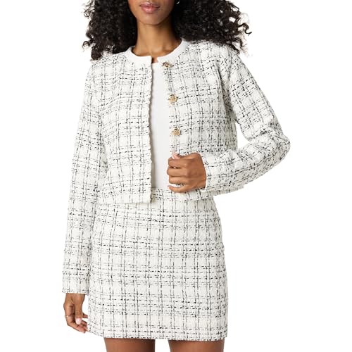 The Drop Aida Cropped Boucle Jacket Jacke, Elfenbeinfarbener Bouclé, L von The Drop