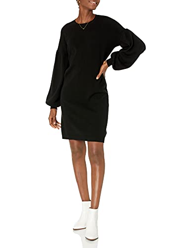 The Drop Aiko Pulloverkleid mit Puffärmeln für Damen, schwarz, Größe S von The Drop