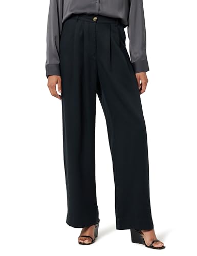 The Drop Amalia Relaxed Pleated Trousers Hose, Schwarz, L von The Drop