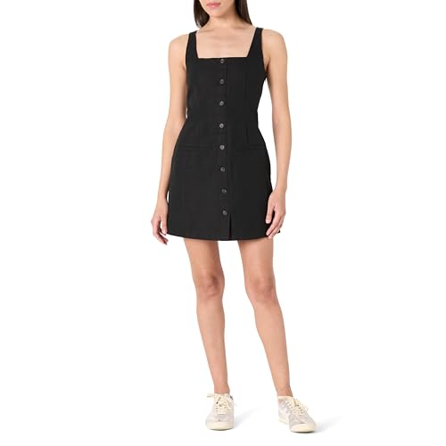 The Drop Amira Button Down Linen Mini Dress Kleider, Schwarz, XS von The Drop