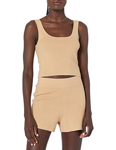 The Drop Damen Angelica superweiches Crop-Tanktop mit U-Ausschnitt, Curds & Whey, XXS von The Drop