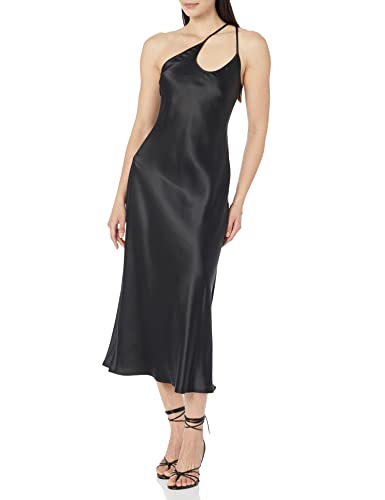 The Drop Asymmetrisches Slipkleid für Damen, Ashley, Schwarz, L von The Drop