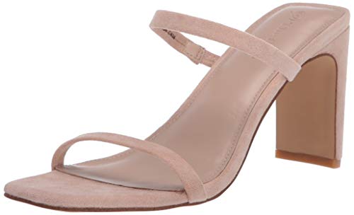 The Drop Damen Avery Square Toe Two Strap High Heeled Sandalen - Beige Naturfarben - Gr. 38 EU von The Drop