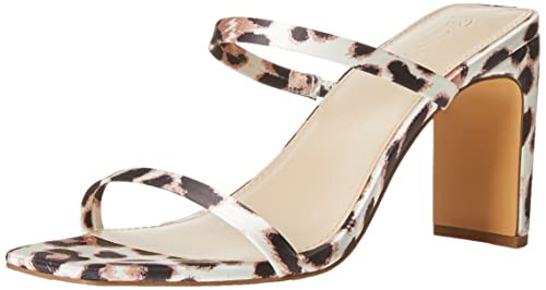 The Drop Avery Square Toe Two Strap High Heeled Sandalen mit Absatz, Leopard, 39 EU von The Drop