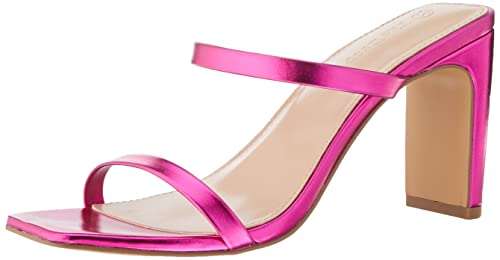 The Drop Avery Square Toe Two Strap High Heeled Sandalen mit Absatz, Rosa, 36.5 EU von The Drop