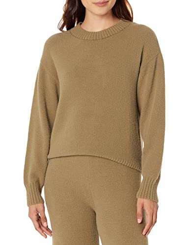 The Drop Basic-Pullover für Damen, Carter Superweich Rundhalsausschnitt, Capers Olive, M von The Drop