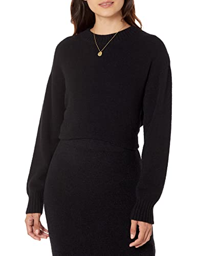 The Drop Basic-Pullover für Damen, Carter Superweich Rundhalsausschnitt, Schwarz, XXS von The Drop