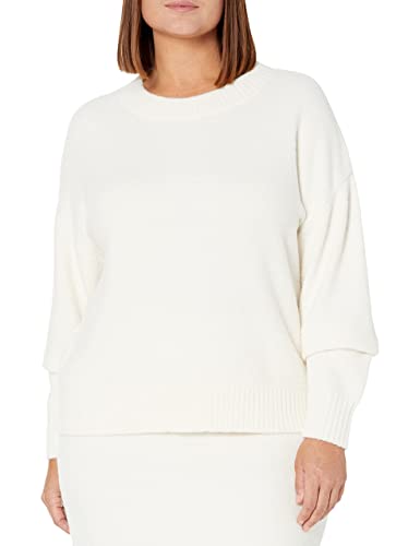 The Drop Basic-Pullover für Damen, Carter Superweich Rundhalsausschnitt, Whisper White, L von The Drop