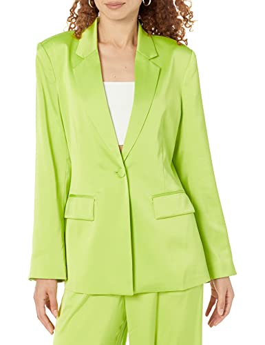 The Drop Blazer für Damen, Zeke Seidiger Stretch, Limettengrün, L von The Drop