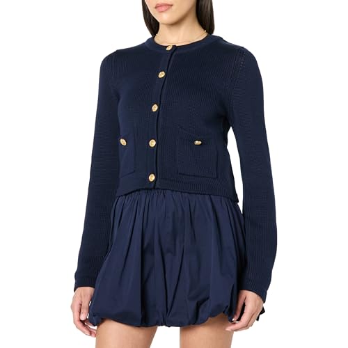 The Drop Bloom Gold Button Nautical Cardigan Strickjacken, Maritime Navy, M von The Drop