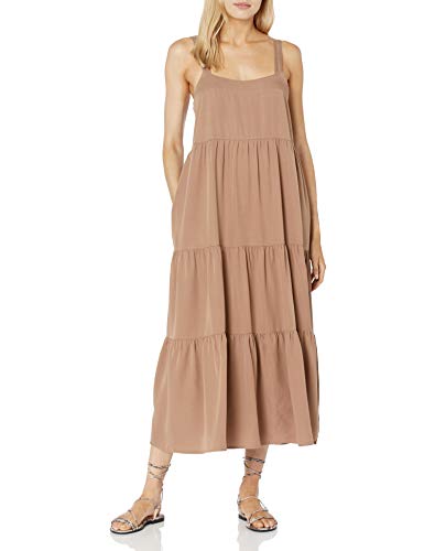 The Drop Damen Britt Maxi-Zeltkleid im Stufendesign, Champignon, XXS von The Drop