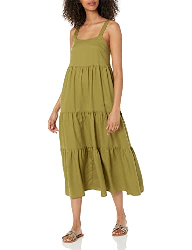 The Drop Britt Maxi-Zeltkleid im Stufendesign Kleider, Olivenöl, XXL Größen von The Drop
