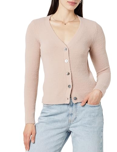 The Drop Cardigan für Damen, Francine V-Ausschnitt Knopfleiste Weiter Schnitt, Grau (Champignon), L von The Drop