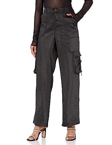 The Drop Cargohose für Damen, Jessenia Glänzend, Schwarz, XS von The Drop