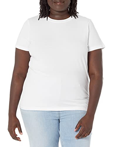 The Drop Damen Courtney kleines Jersey-T-Shirt mit Rundhalsausschnitt und kurzen Ärmeln, Weiß, XXL von The Drop