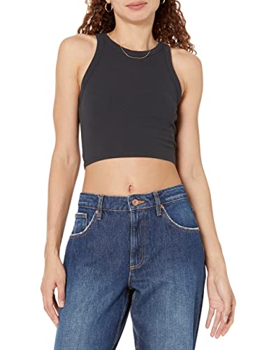 The Drop Crop-Tanktop für Damen, Harper Basic, Schwarz, 3XL Große Größen von The Drop