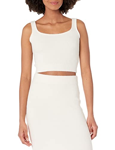 The Drop Cropped-Pullover-Tanktop für Damen, Braylen Kuschelig, Whisper White, M von The Drop