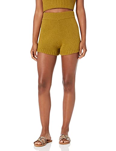 The Drop Damen Adrienne Strick-Shorts zum Hineinschlüpfen, Olivenöl, L von The Drop