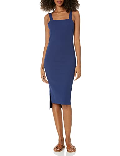 The Drop Damen Amelia Square-neck Strappy Bodycon Midi Tank Dress, Marineblau, XS von The Drop