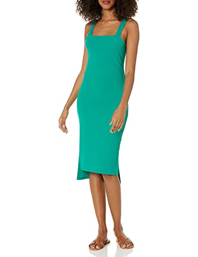 The Drop Damen Amelia Square-neck Strappy Bodycon Midi Tank Dress, Ultramaringrün, M von The Drop