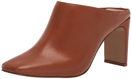 The Drop Damen Avena Pantolette mit eckiger Zehenpartie und Blockabsatz, Cognac, 37.5 EU von The Drop