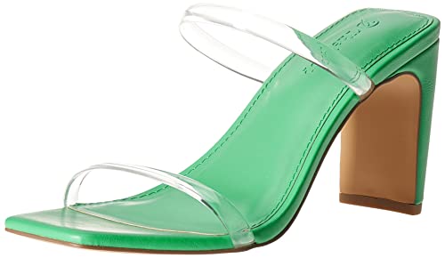 The Drop Damen Avery Square Toe Two Strap High Heeled Sandal, Grün Transparent, 36 von The Drop