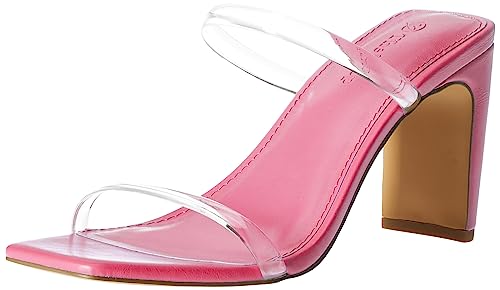 The Drop Damen Avery Square Toe Two Strap High Heeled Sandal, Pink Transparent, 38.5 von The Drop