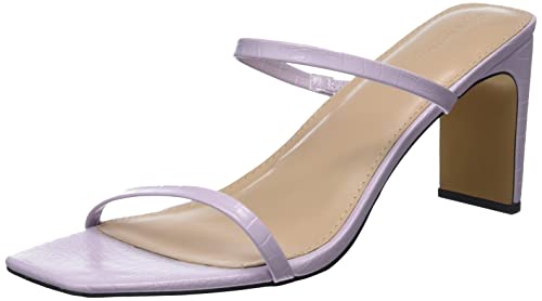 The Drop Damen Avery Square Toe Two Strap High Heeled Sandalen - Violett Lila - Gr. 39 EU von The Drop