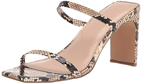 The Drop Damen Avery Square Toe Two Strap High Heeled Sandalen - Sand - Gr. 40.5 EU von The Drop