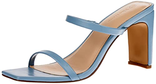 The Drop Damen Avery Square Toe Two Strap High Heeled Sandalen - Staubblau - Gr. 41 EU von The Drop
