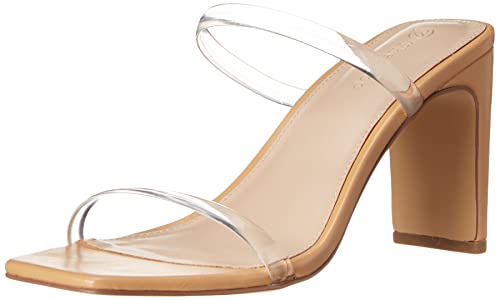 The Drop Damen Avery Square Toe Two Strap High Heeled Sandalen - Transparent - Gr. 38.5 EU von The Drop