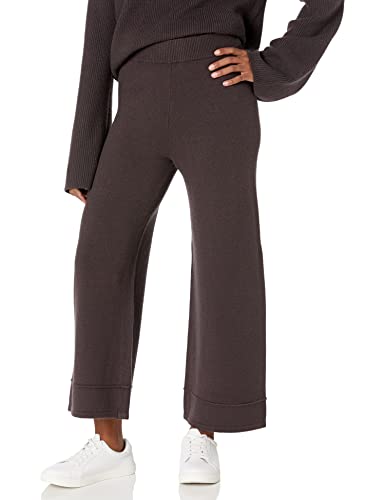 The Drop Damen Bernadette Pull-on Loose Fit Cropped Sweater Pant, Schokoladenbraun, L von The Drop