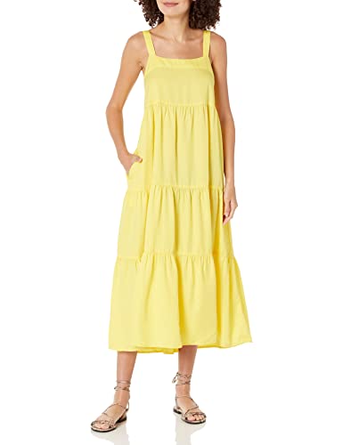 The Drop Damen Britt Maxi-Zeltkleid im Stufendesign, Zitrone, L von The Drop