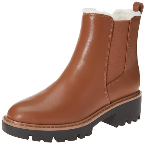 The Drop Damen Campbell Sherpa Chelsea Boot, Cognac, 37 EU von The Drop