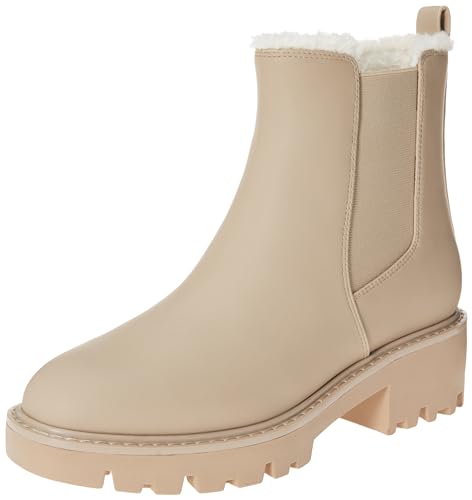 The Drop Damen Campbell Sherpa Chelsea Boot, Taupe, 38.5 EU von The Drop