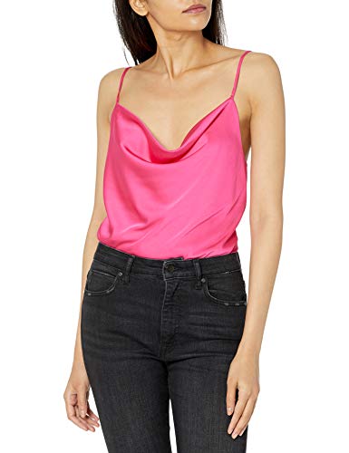 The Drop Damen Christy seidiges Cami-Top mit Wasserfallausschnitt, Stretch, Rosa, S von The Drop