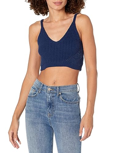 The Drop Damen Divya gestricktes Pointelle-Bralette, Marineblau, L von The Drop
