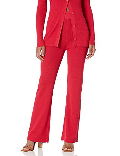 The Drop Damen Ellison Ripp-Sweater-Hose mit ausgestelltem Bein, Feuerrot., S von The Drop