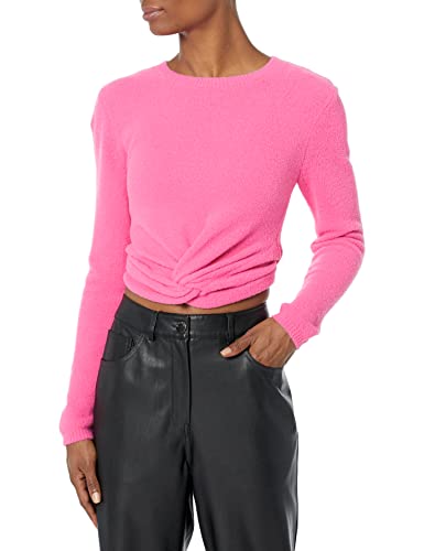 The Drop Damen Eloise Langärmliger, kuscheliger, kurz geschnittener Pullover mit Twist-Front, Rosa, 4XL Große Größen von The Drop