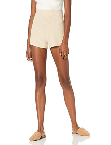 The Drop Damen Faith Rippstrick-Shorts zum Hineinschlüpfen, Creme Brulee, XXL von The Drop