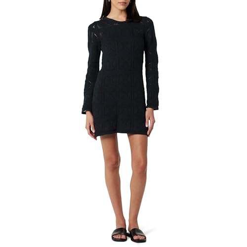 The Drop Damen Gehäkeltes Mikro Mini-Kleid Laney, Schwarz, XXL von The Drop